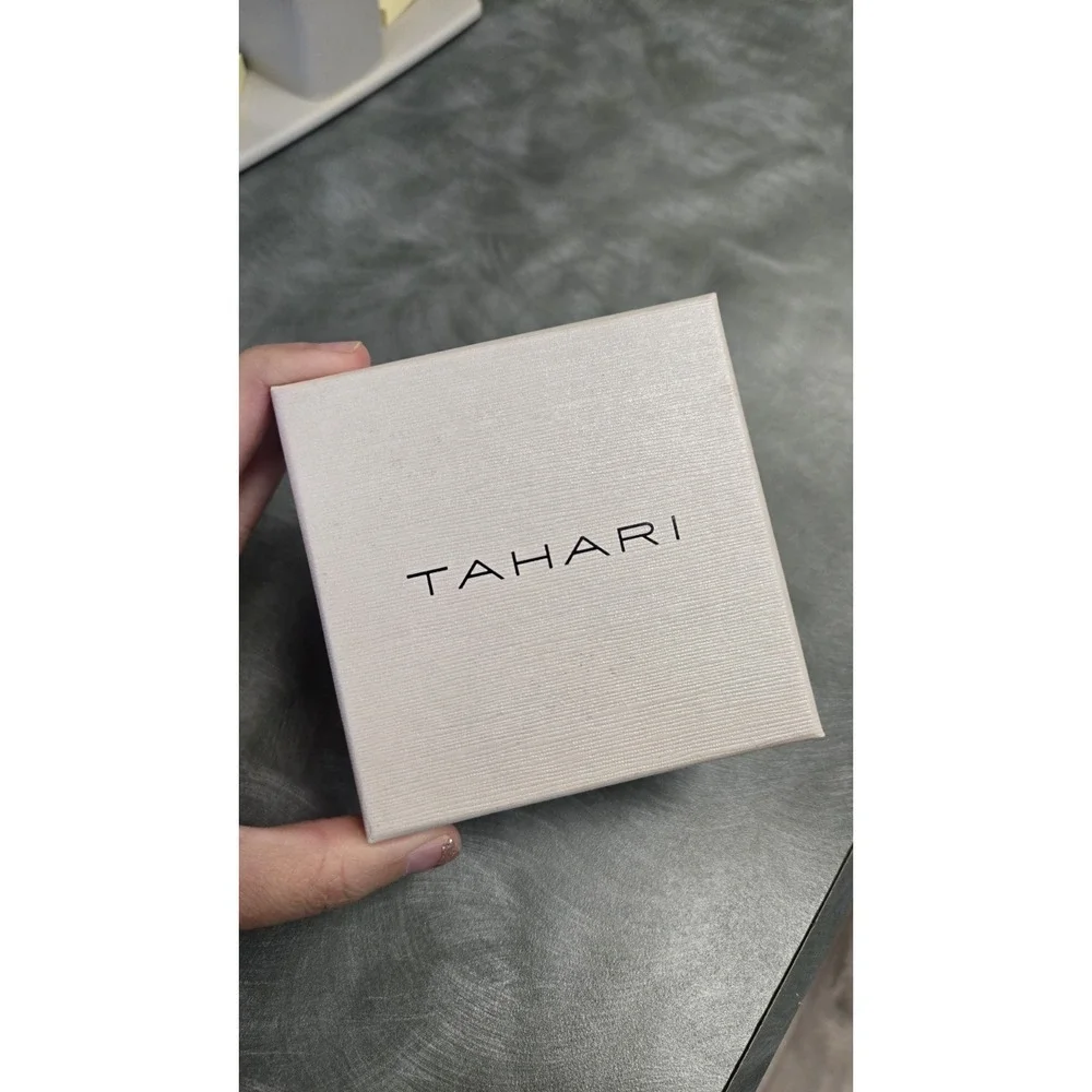 Tahari Faux Pearl and Aurora Borealis Crystal Brooch In Silver Tone. New In Box